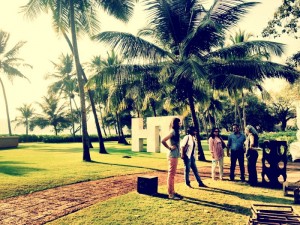 The seaside lawn that will transform into THiNK party space